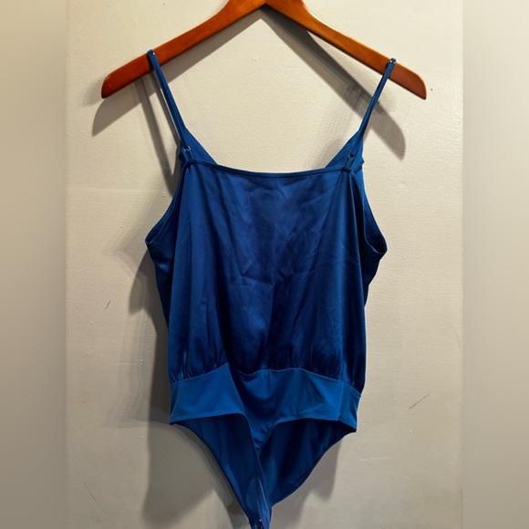 Express Elegant Blue Women's bodysuit draped blue bodycon fancy night out - Picture 10 of 11